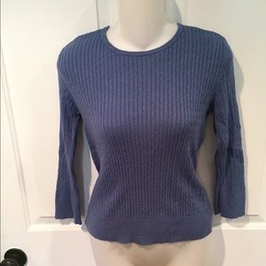 Covington 3/4 sleeve blue sweater sz small