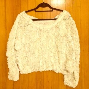 American Apparel 3-D Flower Mesh Top