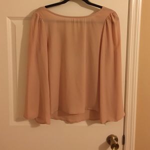 Tobi Nude Blouse with cross cross back