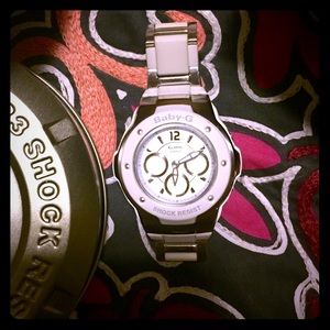 Baby G enamel and metal watch