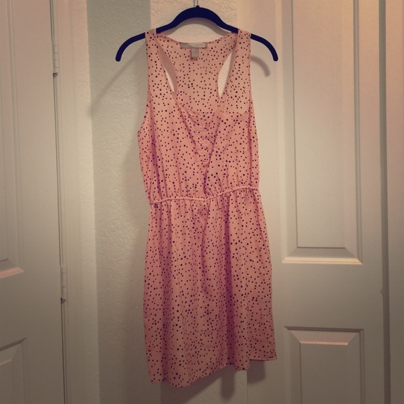 Pink polka dot pocket dress