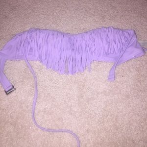 Purple fringe swim top