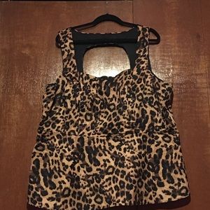 Leopard top with back cut out!!