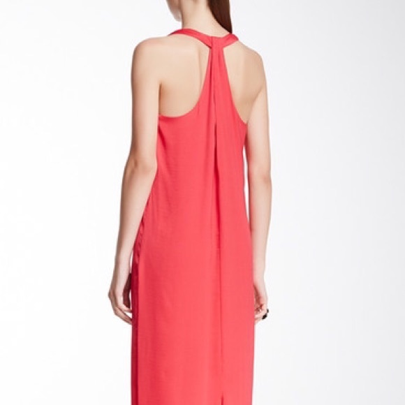 BCBG Red Racerback Knotted Maxi Dress