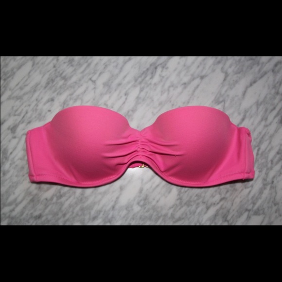 victoria secret pink strapless bandeau bikini top