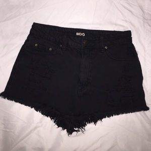 Super High Rise Cheeky Black Jean Shorts