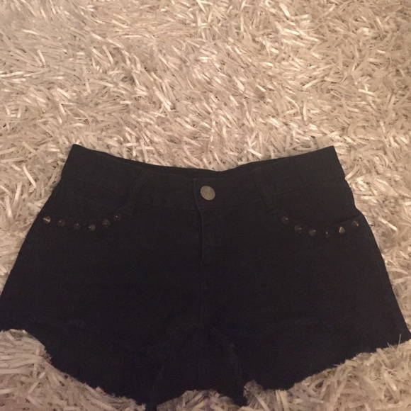 Black jean shorts