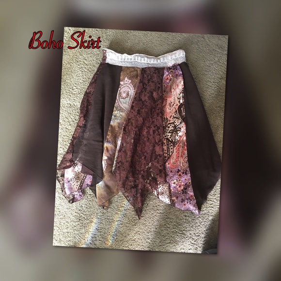 Boho Chic Multi-Colored Flowing Skirt - Picture 1 of 4