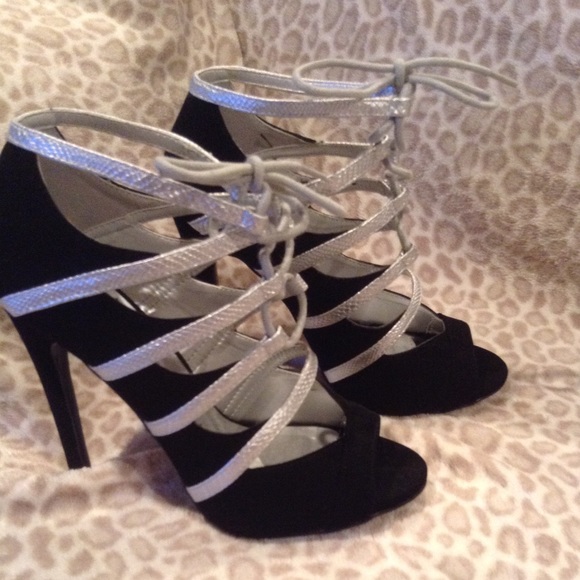 Shoes - Black and silver heels