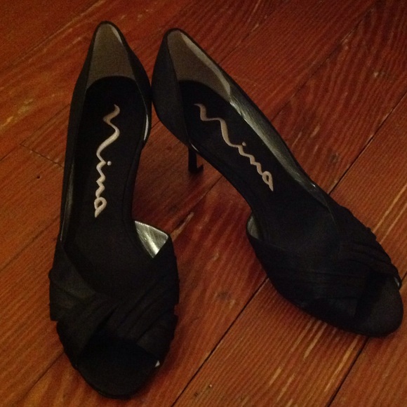 Black satin Nina heels-very classy!