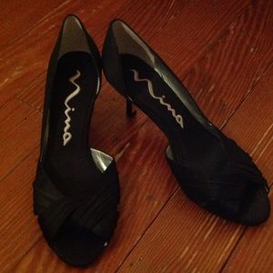 Black satin Nina heels-very classy!