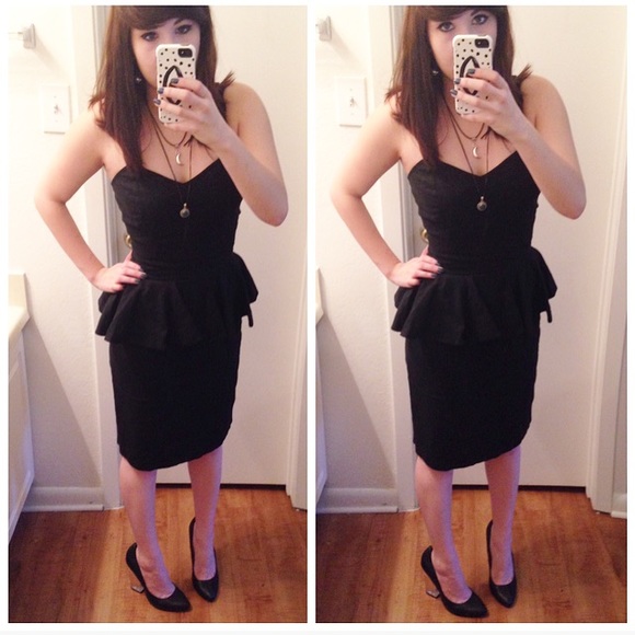 Vintage 80s peplum dress