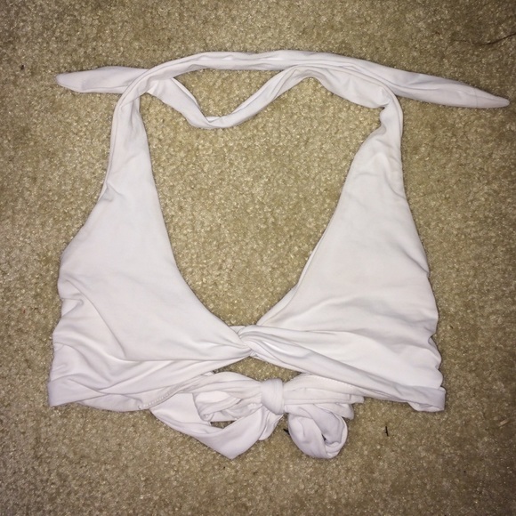 White Lspace Bikini Top