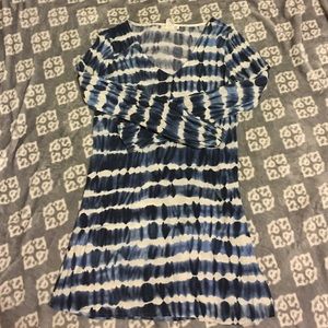 Tie-dye blue and white dress