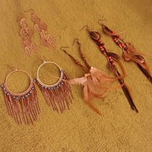 4 pairs Boho chic earrings *BUNDLE*