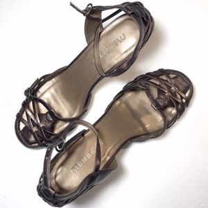 Maurices - bronze birdcage heels, size 8.5