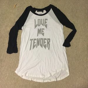 'Love Me Tender' long baseball tee