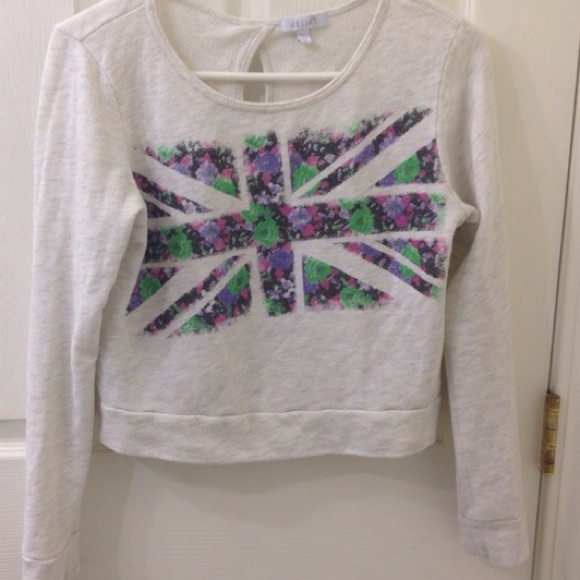 Cropped Union floral flag sweater