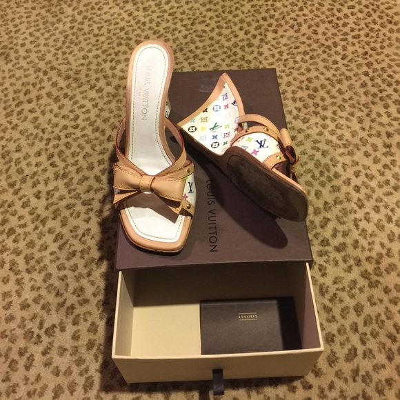 Louis Vuitton Shoes - Louis Vuitton White Multicolor Wedges