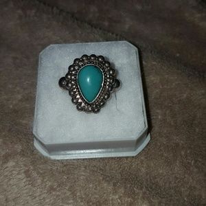 Sterling Silver and genuine Turquoise Ring Sz 6.5