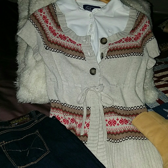 AEROPOSTALE belted tan Sweater for summer!  sz M