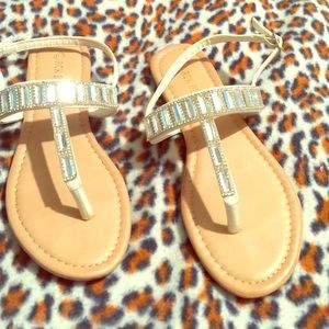 White Rhinestone Sandals!