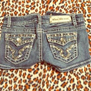 Bling denim shorts