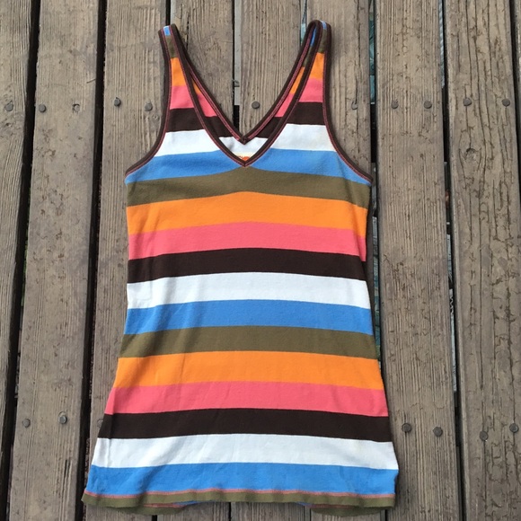 Lucky Brand multi colored stripe tank top sz Large