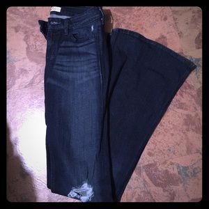 NWOT Distressed flare legged Hollister jeans