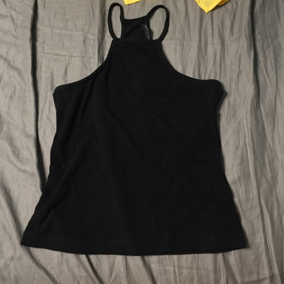 black high neck tank top