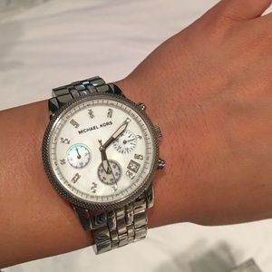 Silver Michael kors watch with box