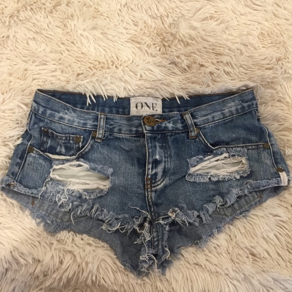 One teaspoon dark wash trash whore short