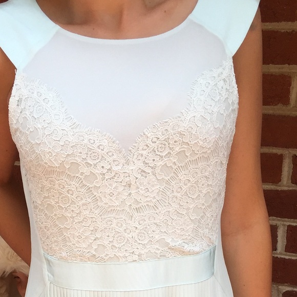 Ted Baker Bai Dress Mint Green lace pleated maxi - Picture 3 of 4