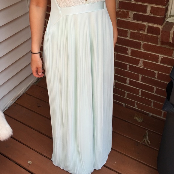 Ted Baker Bai Dress Mint Green lace pleated maxi - Picture 4 of 4