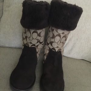 Coach signature boots