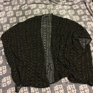 Dark olive green and black pattern cardigan