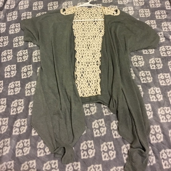 Green/cream cardigan
