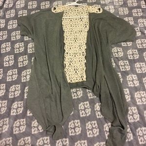 Green/cream cardigan