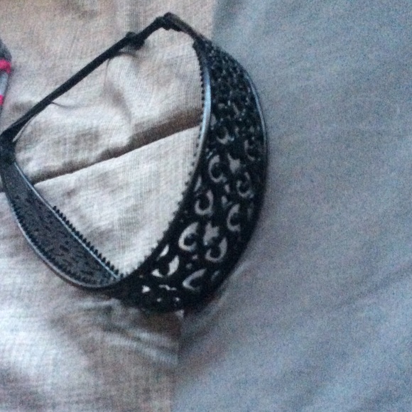 Pink Gray tank top with black lace. Free headband - Picture 3 of 3