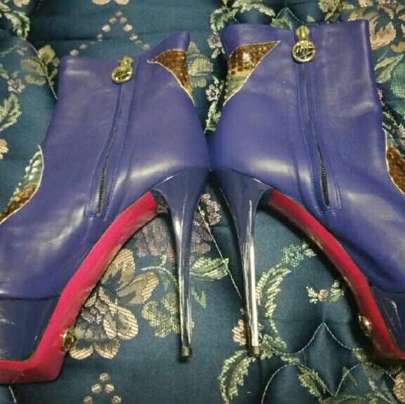 Massimo Dogana "Napa Blue Leaves" Snakeskin bootie - Picture 2 of 4