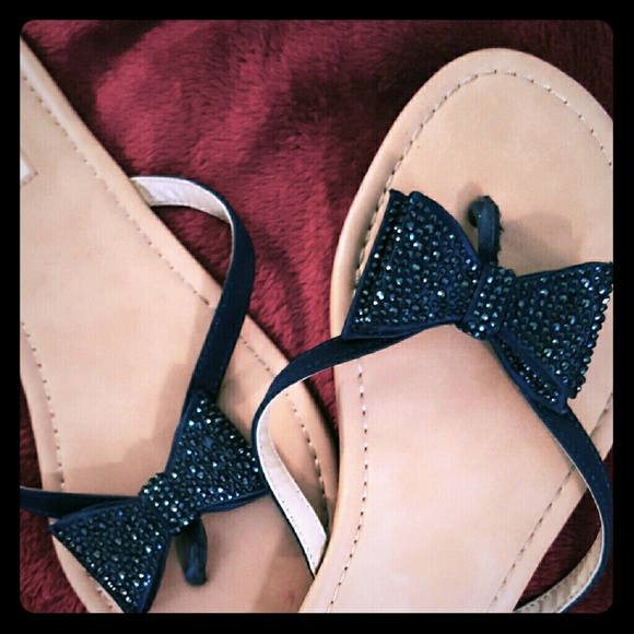 INC International Concepts Shoes - ~Blingy~Blu~Bow INC Flipperz'~