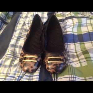 Ladies Leopard Print Cushioned Flats - Sz 10