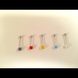 Dice tongue ring lot