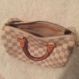 💯 auth Louis Vuitton Damier Azur speedy 25