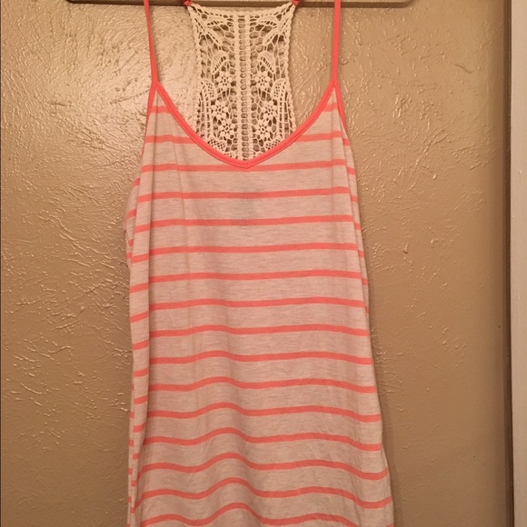 Tan and orange striped shirt