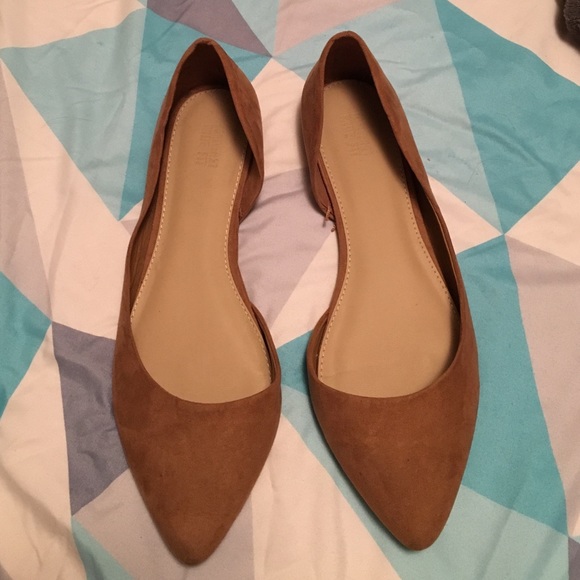 Tan suede flats