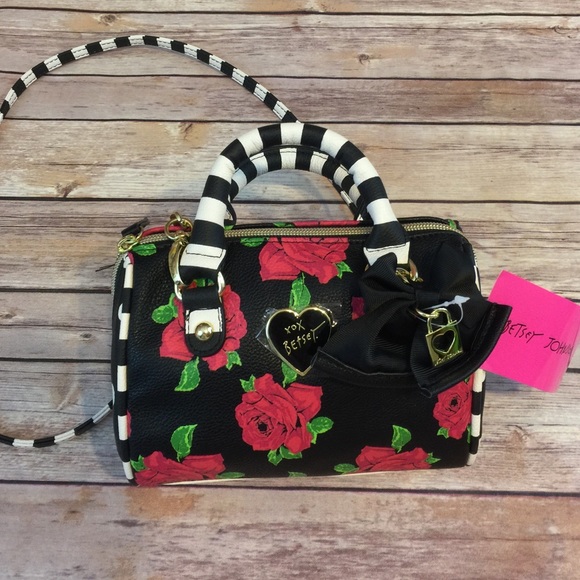 Betsey Johnson Handbags - SOLD Betsey Johnson Mini Bag Rose Stripes