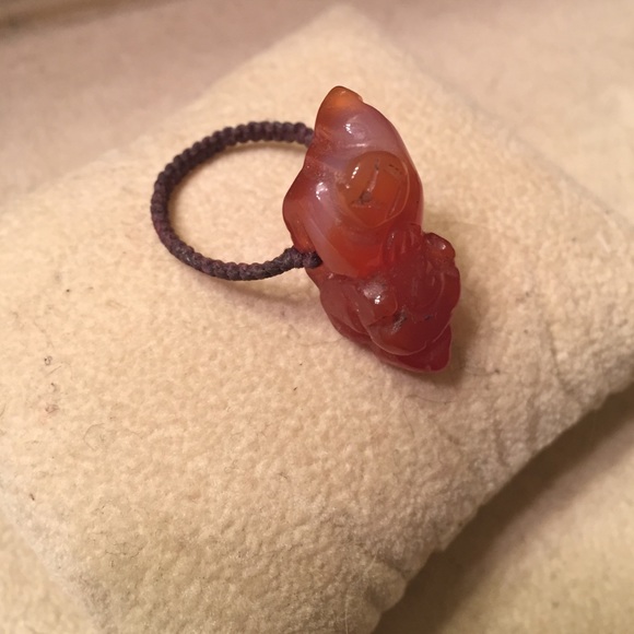 Tibetan carved stone ring