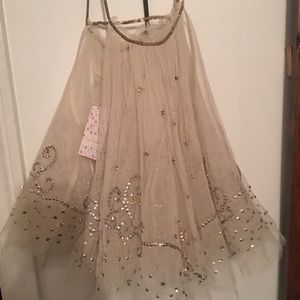 Free People Sprinkle Mesh Tank (Ivory) Size Small