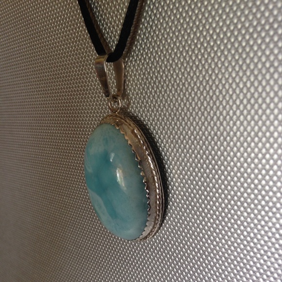 Larimar Sterling Silver .925 Pendant - Picture 2 of 3